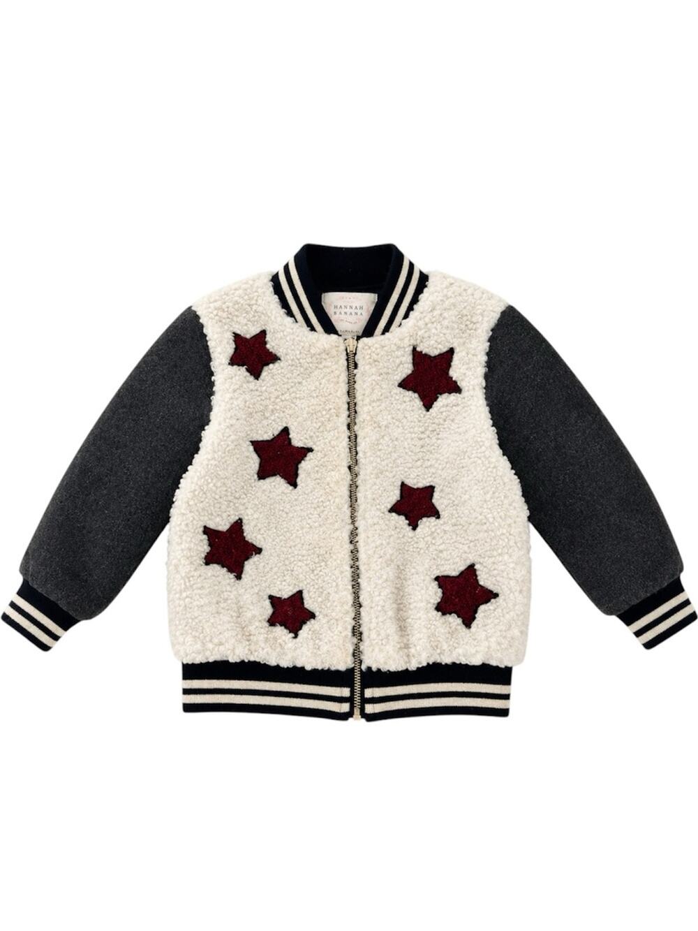 Hannah Banana Girls Sherpa Varsity Bomber Jacket Future Is Me 2T
